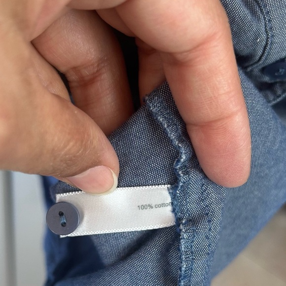 Fashion Bug Womans 4X Tunic Top Chambray Work Wear Office Casual Front Button Up - Picture 6 of 6